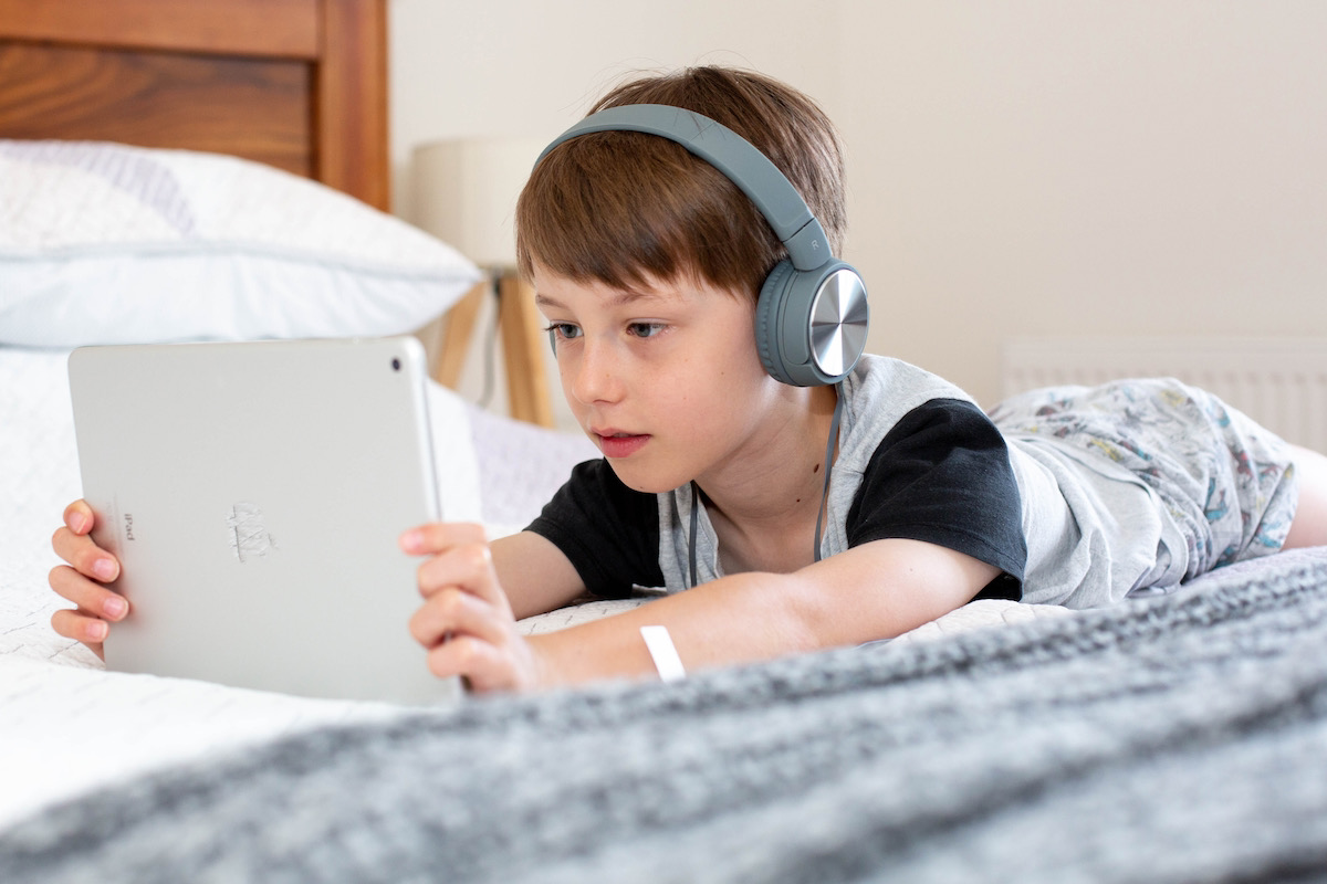 boy listening to bedtime history stories