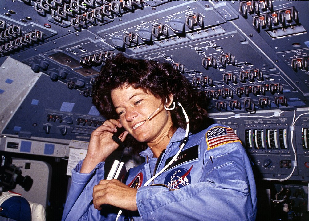 Sally Ride in the Shuttle